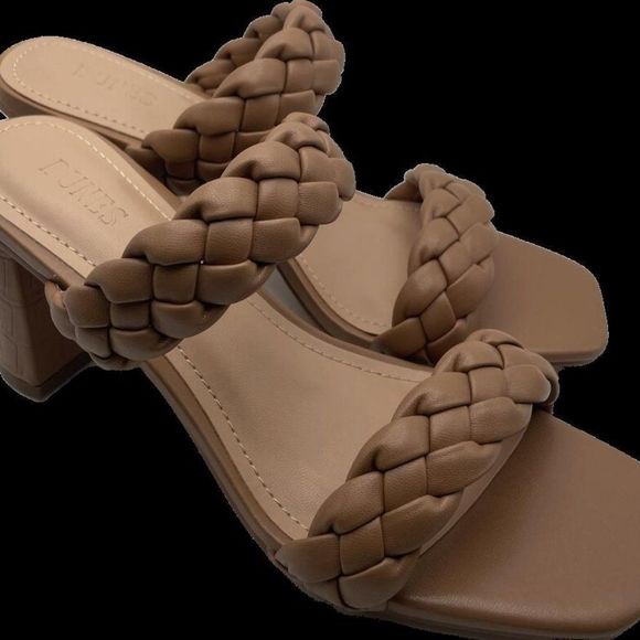 Dunes + CUSHIONAIRE Technology Women's Braided Heel Sandal +Memory Foam 7 - Picture 1 of 5